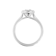 Bague de fiançailles 1.50 carat or blanc 14 carats diamant synthétique ovale Georgia